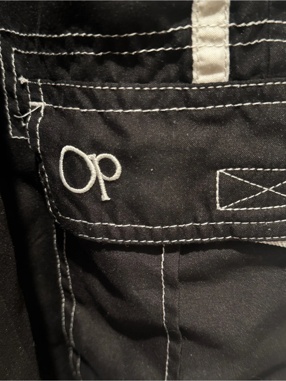 OP Black Swim Cargo Shorts with White Trim
